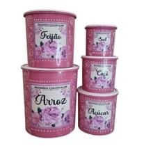 Jogo de Mantimento 5 peças,jogo de lata de plástico,Conjunto mantimento,Potes organizador alimento Jogo de Mantimento 5 peças,jogo de lata de plástico,Conjunto mantimento,Potes organizador alimento