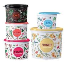 Jogo de mantimentos floral Completo 5 peças - tuppewere Jogo de mantimentos floral Completo 5 peças - tuppewere