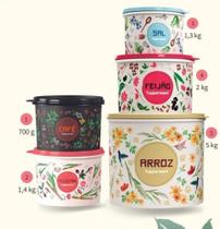 Jogo de mantimentos floral tuppewere - 5 peças