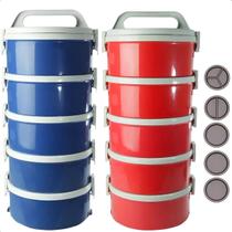 Jogo De Marmitas Térmica 10 Peças Divisórias 1,5 Litros Tekcor Com Alça Restaurante Soprano