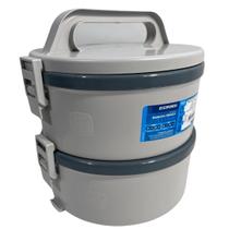 Jogo De Marmitas Térmica Divisórias 2 Pç 1,5 L Cinza Soprano