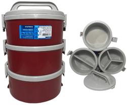 Jogo De Marmitas Térmica Divisórias 3 Peças 1,5 Litro Vermelha Soprano Jogo De Marmitas Térmica Divisórias 3 Peças 1,5 Litro Vermelha Soprano