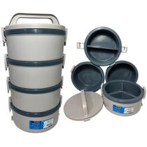 Jogo De Marmitas Térmica Divisórias 4 Peças 1,5 Litro Cinza Soprano Jogo De Marmitas Térmica Divisórias 4 Peças 1,5 Litro Cinza Soprano