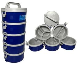 Jogo De Marmitas Térmica Divisórias 5 Peças 1,5 Litro Azul Soprano Jogo De Marmitas Térmica Divisórias 5 Peças 1,5 Litro Azul Soprano