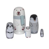 Jogo de Matrioshka Bichos da Neve