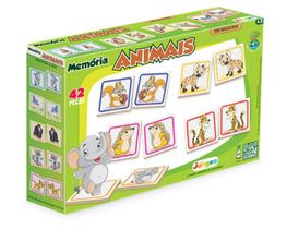 Jogo de Memória Animais Com 42 Peças Em Madeira da Junges Ref 784