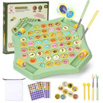 Jogo de memória Gencokok Flip Chess, jogo de tabuleiro Fruit Flip, tabuleiro de xadrez Memory Chess Over Card, jogo de xadrez com memória com padrão de desenho animado duplo, jogo de combinação criativa para crianças e adultos (animais)