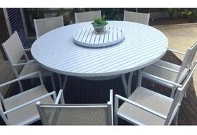 Jogo De Mesa 1,60m Giratória + 8 Cadeiras Deck E Piscina