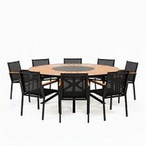 Jogo De Mesa 1,80m Com 8 Cadeiras em Alumínio e Tela Jogo De Mesa 1,80m Com 8 Cadeiras em Alumínio e Tela