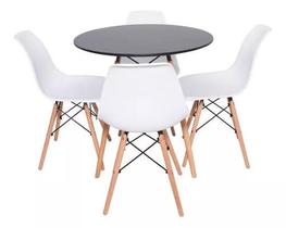 Jogo De Mesa 70Cm Eiffel Com 4 Cadeiras Eiffel Eames Branca