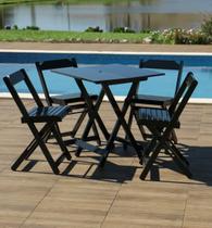 Jogo De Mesa 70x70 C/4 Cadeiras com Furo para Ombrelone Preto - Móveis Britz Jogo De Mesa 70x70 C/4 Cadeiras com Furo para Ombrelone Preto - Móveis Britz