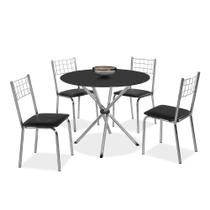 Jogo De Mesa Aço Nobre Laura Redonda 90x90cm com 4 Cadeiras Jogo De Mesa Aço Nobre Laura Redonda 90x90cm com 4 Cadeiras