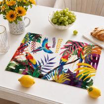 Jogo de Mesa Americano 6 Peças Sousplat de PVC para Mesa Posta Tropical Floral Fauna Brasilidades Jogo de Mesa Americano 6 Peças Sousplat de PVC para Mesa Posta Tropical Floral Fauna Brasilidades