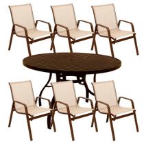 Jogo de Mesa Área de Piscina Externa com 6 Poltronas Jogo de Mesa Área de Piscina Externa com 6 Poltronas