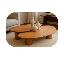 Jogo de Mesa Bean de centro Organica Vincent 120x80cm Cor Freijó