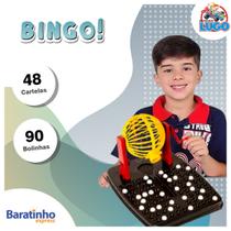 Jogo de Mesa Bingo Brinquedo C/ 90 Bolinhas e 48 Cartelas