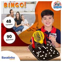 Jogo de Mesa Bingo Infantil Com 90 Bolinhas e 48 Cartelas