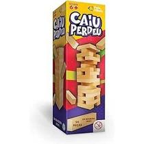 Jogo De Mesa Caiu Perdeu Jenga Pro Plástico Colorido C/ Roleta Pais e Filhos