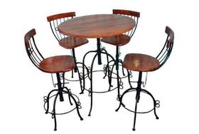 Jogo De Mesa Com 04 Banquetas Giratórias II - Cód 2290