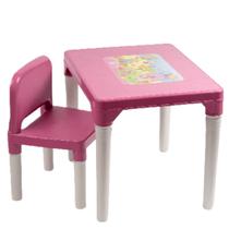 Jogo De Mesa Com Cadeira Para Meninas De Plástico Infantil Rosa Para Atividades Styll