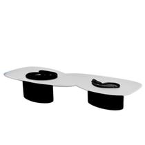 Jogo de Mesa de centro Organica catifa 120x80cm Branca