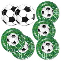 Jogo de mesa descartável para festa de futebol com 40 peças, pratos e guardanapos Jogo de mesa descartável para festa de futebol com 40 peças, pratos e guardanapos