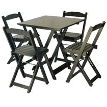 Jogo De Mesa Dobrável 70x70 e 4 Cadeiras Bar