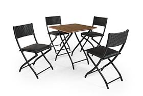 Jogo de Mesa Dobravel Imbuia com 4 Cadeiras Preto Jogo de Mesa Dobravel Imbuia com 4 Cadeiras Preto