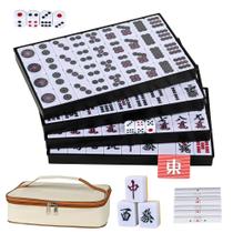 Jogo de Mesa DSNGEZ Conjunto de Riichi Mahjong com Peças de 30mm Jogo de Mesa DSNGEZ Conjunto de Riichi Mahjong com Peças de 30mm