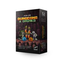 Jogo de Mesa Dungeons e Drinks - Modos Familiar e Drinking