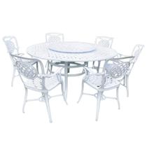 Jogo de Mesa Giratória com 6 Cadeiras em Alumínio Modelo Havana Jogo de Mesa Giratória com 6 Cadeiras em Alumínio Modelo Havana