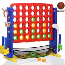 Jogo de mesa HAPPYMATY Giant 4 em 1 ajustável 80-100 cm Jogo de mesa HAPPYMATY Giant 4 em 1 ajustável 80-100 cm