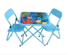 Jogo de Mesa Infantil com Duas Cadeiras Azul (Caixa) Jogo de Mesa Infantil com Duas Cadeiras Azul (Caixa)