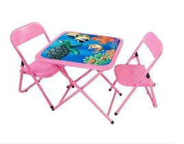 Jogo De Mesa Infantil Com Duas Cadeiras Rosa (Caixa) Jogo De Mesa Infantil Com Duas Cadeiras Rosa (Caixa)