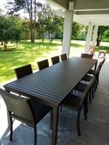 Jogo De Mesa Jantar Com 10 Cadeiras Em Fibra E Alumínio