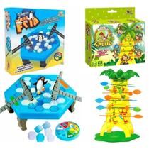 Jogo de Mesa Kit Pinguim Quebra Gelo + Pula Macaco Art Brink