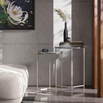 Jogo de mesa Lateral decorativas com pés estilo Retrô EJ Prisma
