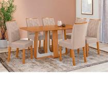 Jogo de Mesa Lopas Sintonia No Glass 170cm 6 Cadeiras