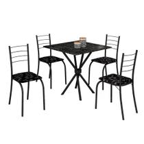 Jogo de Mesa Movéis Teixeira Rio Base Ipanema Com 4 Cadeiras