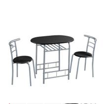Jogo de Mesa Oval com 2 Cadeiras Útil Bazar Casa Decor Sala, Cozinha Jardim Super Oferta