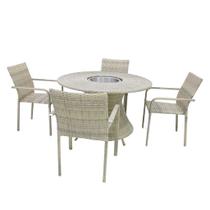 Jogo de Mesa para Área Externa e Jantar com Mesa Balde Porta Bebidas e 6 Cadeiras Fibra Sintética Jogo de Mesa para Área Externa e Jantar com Mesa Balde Porta Bebidas e 6 Cadeiras Fibra Sintética