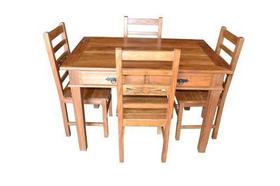 Jogo De Mesa Renata Em Madeira De Demolição - Cód 1083 Jogo De Mesa Renata Em Madeira De Demolição - Cód 1083