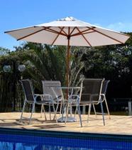 Jogo De Mesa Sling 4 Cadeiras Aluminio Piscina Sem Ombrelone