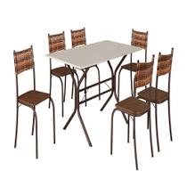 Jogo de Mesa Teixeira Atlanta 140cm 6 Cadeiras