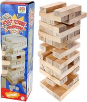 Jogo De Mesa Torre Divertida Família Amigos 54 Peças em Madeira