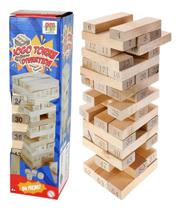 Jogo De Mesa Torre Divertida Família Amigos 54 Peças Madeira