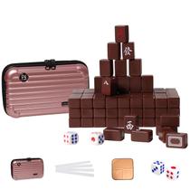 Jogo de Mesa VPH Mini Mahjong Chinês 144 Peças Conjunto de Viagem Jogo de Mesa VPH Mini Mahjong Chinês 144 Peças Conjunto de Viagem