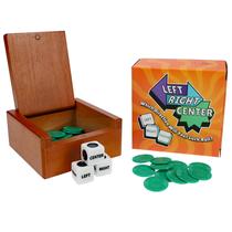 Jogo de Mesa WE Games Left Right Center com Dados e Caixa de Madeira