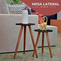 Jogo De Mesas Redonda De Canto Lateral Retro Palito