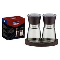 Jogo De Moedores De Pimenta E Sal Tramontina Churrasco Em Cerâmica E Vidro Com Base Em Polipropileno
